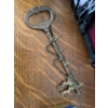 Image 5 : Two Old Hickory knives, a western rodeo-themed metal belt buckle, a wooden bar cart with casters and