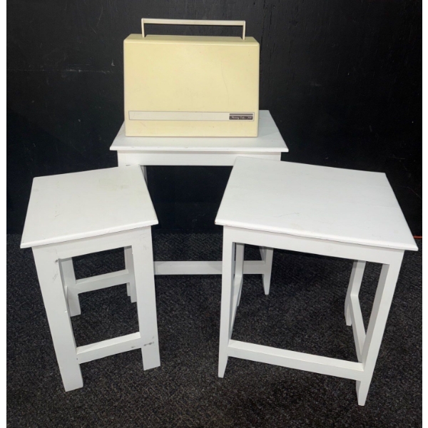  Wooden Nesting Tables & Memory Craft Janome Sewing Machine w/Pedal