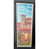 Image 2 : Framed Tuscany Landscape Acrylic Painting w/Collectible Glass Vase & Terracotta Style Vase