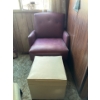 Image 1 : This is a mid-century modern style armchair with an accompanying ottoman. 