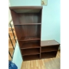Image 2 : Very nice bookshelf and side bookshelf 71 1/2 inches long by 28 inches wide by 12 1/2 inches deep an