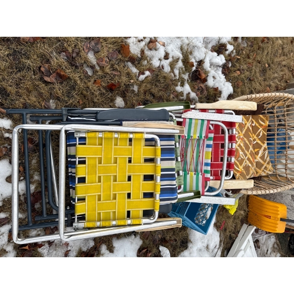 Vintage folding chair lot.