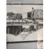 Image 7 :  matted print titled "FEEDIN' TIME" by W.R. Doherty, depicting a western scene of a cowboy feeding c