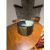 Image 3 :  vintage mid-century green and black vinyl ottoman