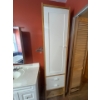 Image 1 : Very nice wooden bathroom storage cabinet with metal towel hanging rack with two sliding drawers and