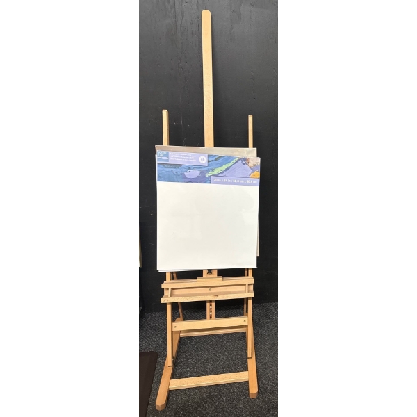 Wooden Professional Adjustable Art Easel W/ Canvas Supply