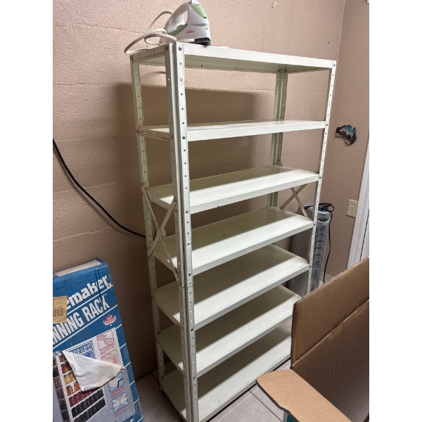  shelving unit, a versatile metal storage rack suitable for both indoor and outdoor use. 