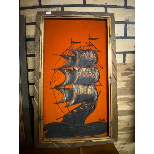  Velvet Sales paintings first one is the all black one is 16 wide by 20 tall the second one in red i
