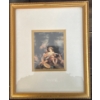 Image 1 :  framed and matted print featuring a Rococo-style scene of cherubs. 