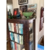 Image 2 :  Books, bookshelf, glass, bird figures. All books and bookshelf included, including box of books in 
