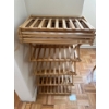 Image 1 :  Foldable bamboo shoe rack, a versatile storage solution often used in entryways, closets, or bedroo