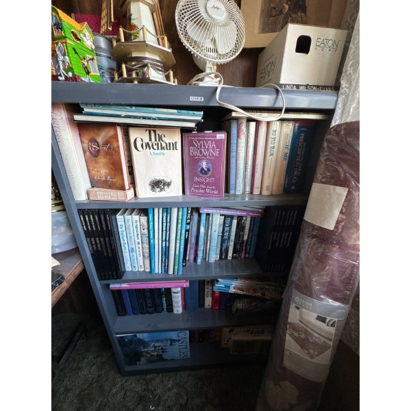 Steel cabinet. Made in Canada coal bookshelf. All books, contents included. VERY NICE