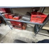 Image 1 : Four red  carry toolboxes with contents included, red tool storage chest, hand riveter, bolt cutters