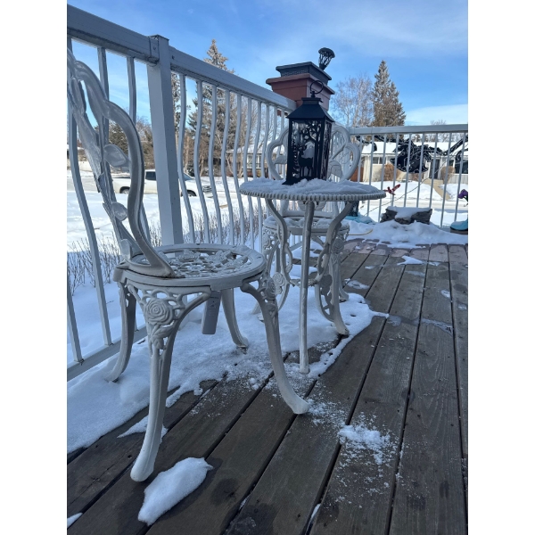  3-piece cast aluminum outdoor bistro set, 