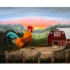 Image 3 : Amateur Artist Paints Birds & Rooster by Barn  Not Framed Detail Orientated Art