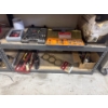 Image 1 : All items on the bottom two shelves including a tap and die set, hole saw set, multi tool set, paint