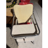 Image 2 : 6 retro diner chairs featuring red vinyl upholstery, chrome frames, and decorative nailhead trim. Th