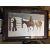 Image 1 : framed print titled "Fall of the Cowboy". 
Artwork: The image is a print of "Fall of the Cowboy" by 