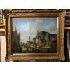 Image 6 :  antique impressionist oil painting featuring a European city scene, signed by an artist named "Fran