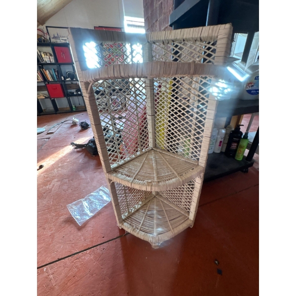 Very nice corner wicker shelf