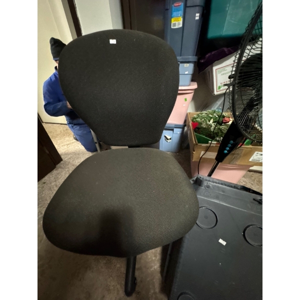 This is a black fabric ergonomic office chair, possibly an EOS Arena S.50 Synchro model. 
