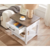 Image 1 : Kort & Co. Logan 22" Traditional End Table with Storage and Shelf - White and Walnut Oak