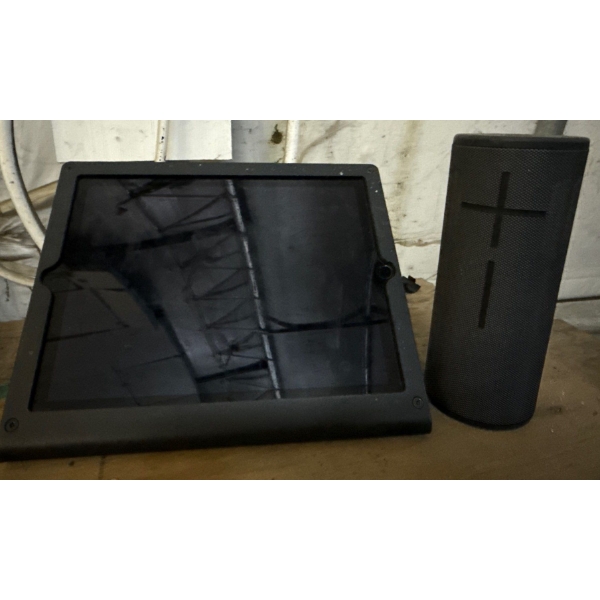 Windfall Stand For iPad w/ iPad & Portable Blutooth Speaker