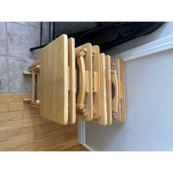  folding TV stands with holders.