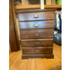 Image 1 : wooden dresser 34 1/2 x 18 wide and a half wide by 48 inches high contents included