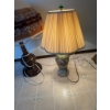 Image 6 : Porcelain table lamp featuring two handles, gold accents, and a classical painted pastoral scene. La