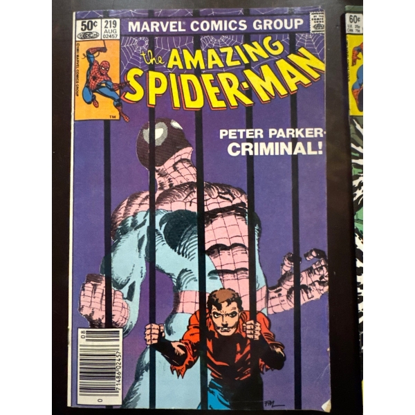 The Amazing Spider-Man #219 comic book titled "Peter Parker: Criminal!", published by Marvel Comics 