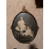Image 2 : Oval portrait photograph featuring two children, set in an ornate brass frame with decorative accent