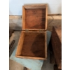 Image 1 : Several assorted wooden boxes, some with hinges and hooks. One box features partial labeling for Gil