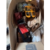 Image 5 : DeWalt screwdriver bit set in yellow case, a metal drill bit set in red case, a torque wrench, and v