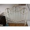 Image 2 :  white enameled iron and brass bed headboard, similar to vintage designs by Elliott's Design. 