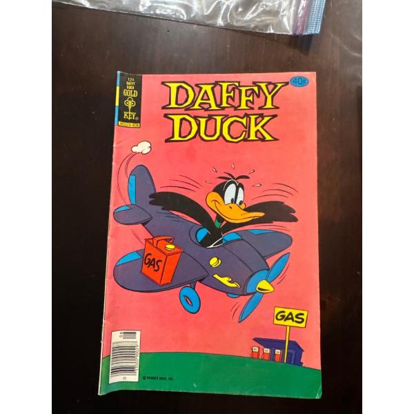a vintage "Daffy Duck" comic book, specifically issue #124 published by Gold Key Comics in August 19