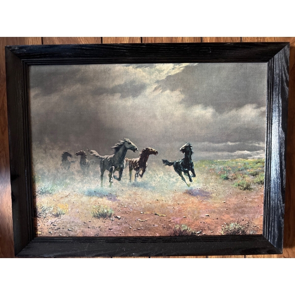 This is a print of the painting Free as the Wind by Estonian-American artist August Albo. 
The origi
