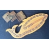 Image 2 : Framed Oil On Canvas Horse Painting By Elisabeth Bell w/Wooden Fish Shaped Crib Board