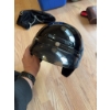 Image 4 : Black CS-5 motorcycle helmet with visor and a pair of black leather RoadTour gloves. The helmet feat