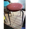 Image 2 :  vintage vinyl and chrome stool.  set of 3 white blue and red