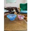 Image 2 :  Vintage imperial glass Katy blue laced edge bowl opals lesson depression, glass dates back to the e
