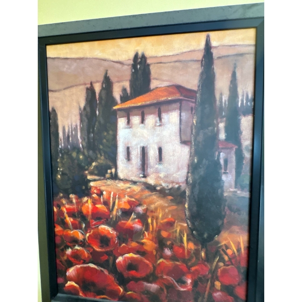 This artwork is a framed print titled "L'Italia Fa Sognare" by artist Mauro Cellini. 
It features a 