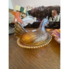Image 2 : vintage, carnival, glass, devilled eggs, carnival glass, serving dish and vintage Indiana glass hen 