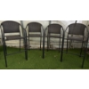 Image 1 : Set of Style Selections Pelham Bay Wicker & Metal Stackable Matte Steel Framed Barstools-30"tall