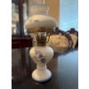 Image 7 : Japanese ceramic oil lamp with floral design, a pressed cut glass compote or candy dish with ornate 