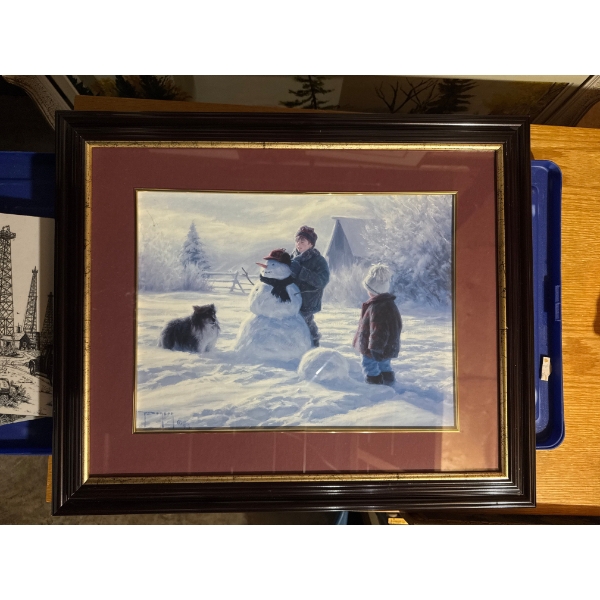 Framed art print titled "Winter Friends" by American artist Robert Duncan. Artist: Robert DuncanTit