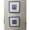 Image 1 :  two framed art prints displaying Asian calligraphy characters representing the concepts of friendsh