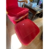Image 3 : Wooden glider chair with velvet top cushions red