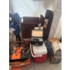 Image 2 : Camping items with a new in box propane fire pit, outland fire bowl, small cooler, vintage cooler, c
