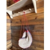 Image 1 : traditional Spanish leather water bottle, often referred to as a bota bag or wineskin. 
Design: It f